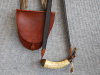 Red Leather Work Bag and Powder Horn